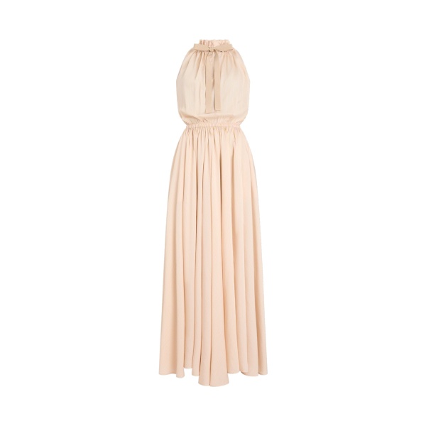 Patou Long blended silk beach dress in Shell Beach Stripes