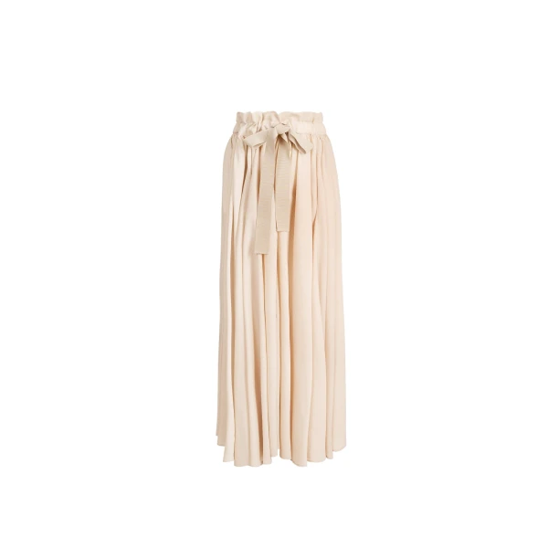 Long blended silk beach skirt in Shell Beach Stripes