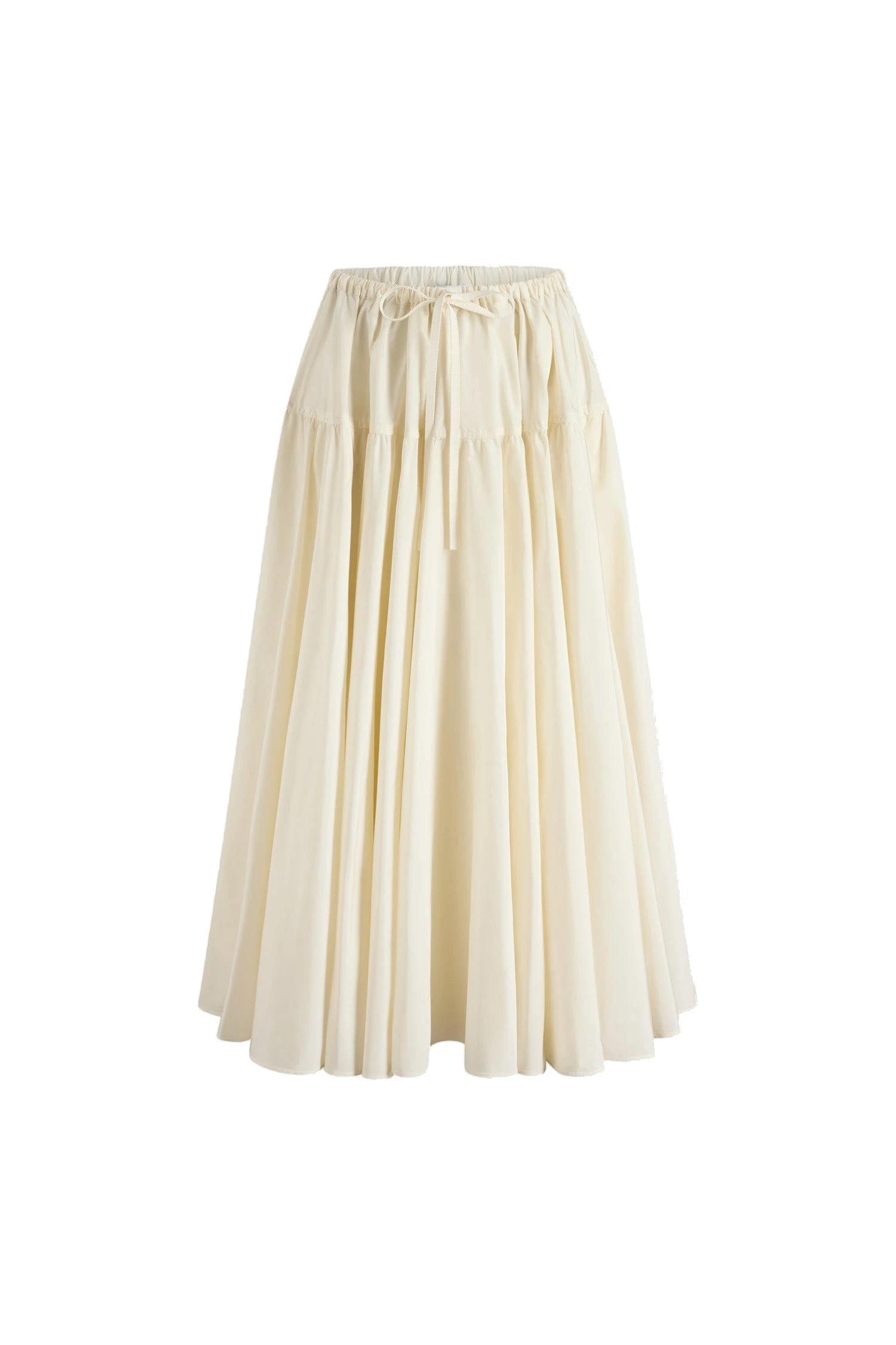 Patou Long volume skirt in Ivory recycled faille | Skirts | Coveti Patou Long volume skirt in Ivory recycled faille