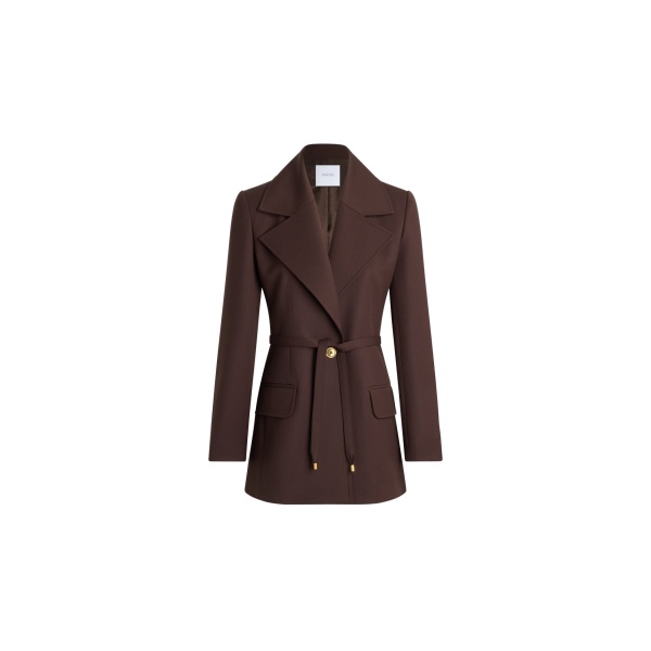 Patou Longline single-breasted jacket in No Label Smoked Ebony sustainable technical wool