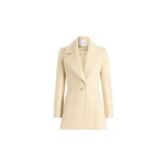 Patou Longline single-breasted jacket in No Label Snowberry White sustainable wool blend tweed