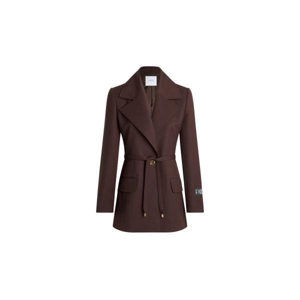 Patou Longline single-breasted jacket in Smoked Ebony sustainable technical wool