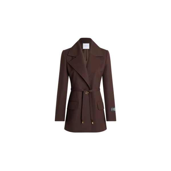 Patou Longline single-breasted jacket in Smoked Ebony sustainable technical wool