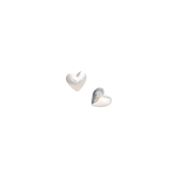 M heart clip-on earrings in Silver - Image 2