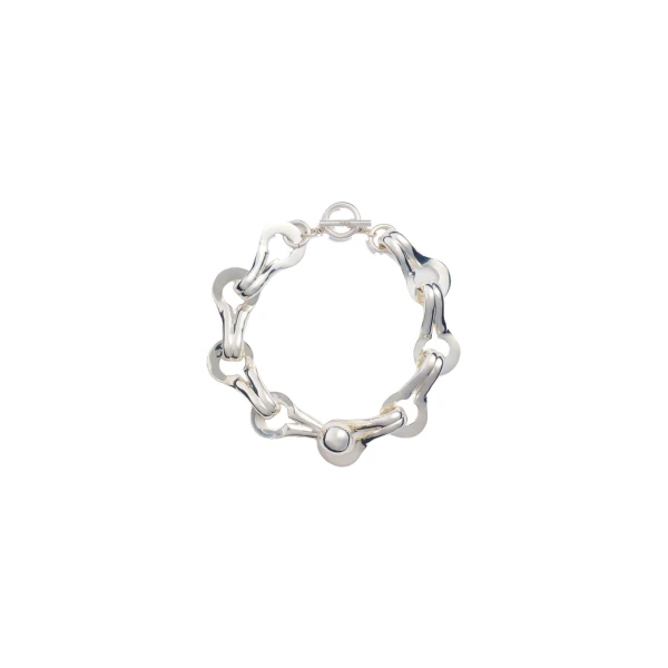 M link short geometric choker necklace in Silver