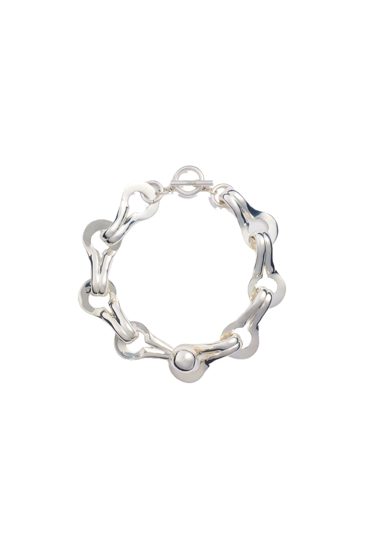 Patou M link short geometric choker necklace | Coveti Patou M link short geometric choker necklace in Silver