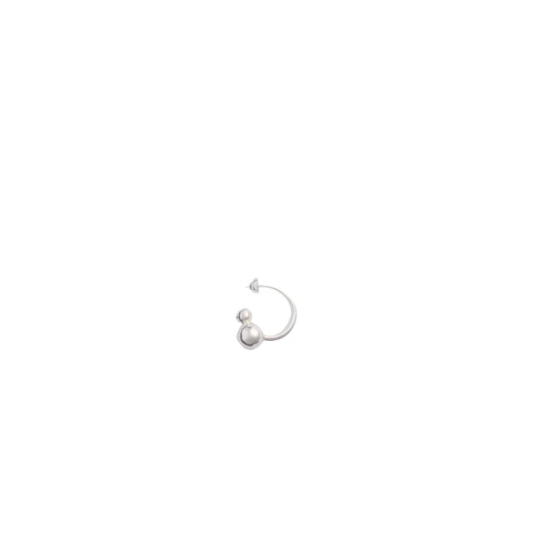 Mercury marbles half-hoop earring with ornament in Silver