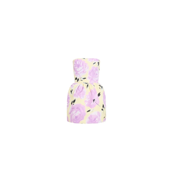 Patou Mini bustier dress in Peony Garden recycled faille