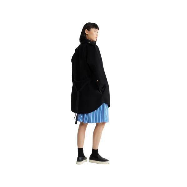 Mini shirt dress in Black sustainable wool blend - Image 3
