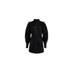 Patou Mini shirt dress in Black sustainable wool blend