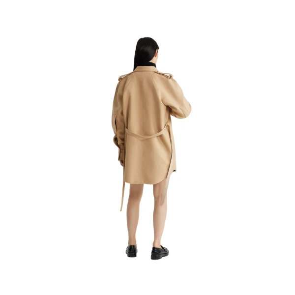 Mini shirt dress in Gray Sand sustainable wool blend - Image 3