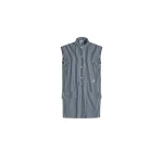 Patou Mini shirt dress in Navy Stripes printed organic cotton poplin