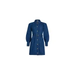 Patou Mini shirt dress in Stonewash organic denim