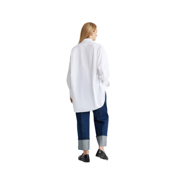 Mini shirt dress in White organic cotton - Image 3