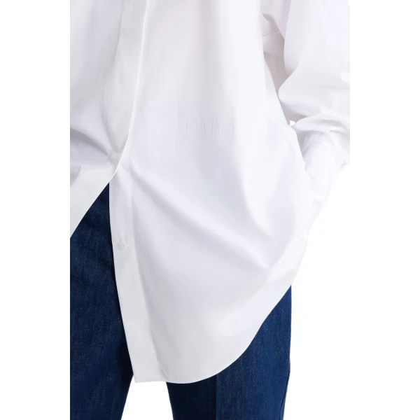 Mini shirt dress in White organic cotton - Image 4
