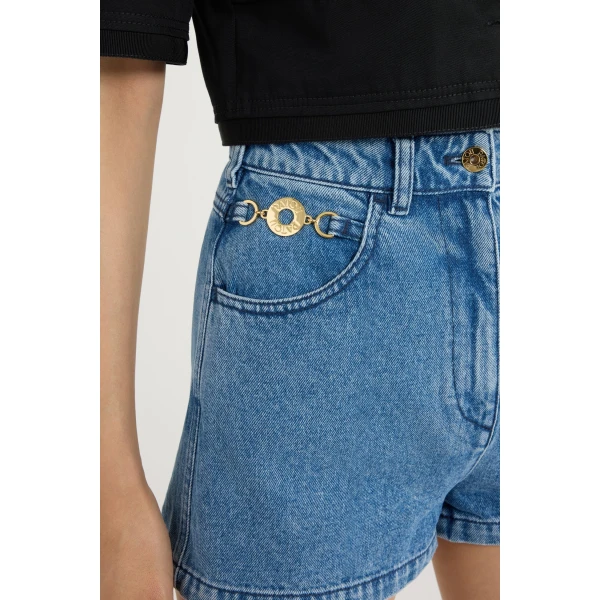 Mini shorts in Heritage Blue Wash cotton denim - Image 4