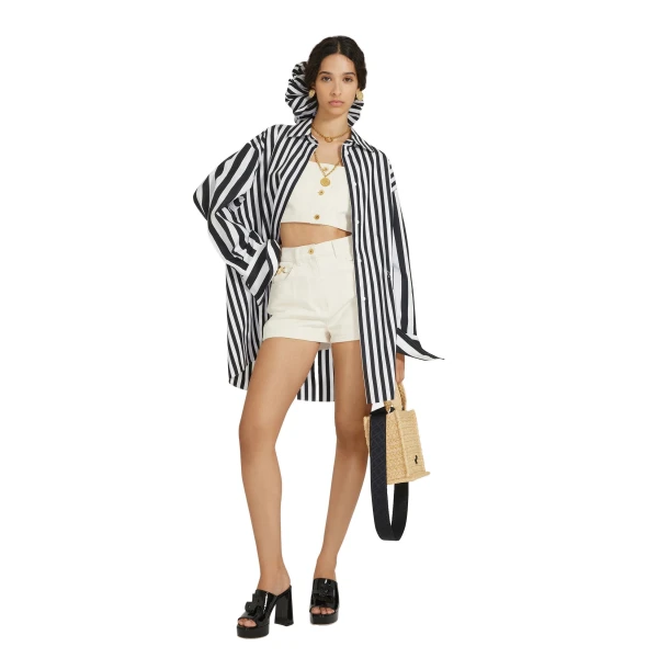 Mini shorts in Natural regenerated cotton denim - Image 2