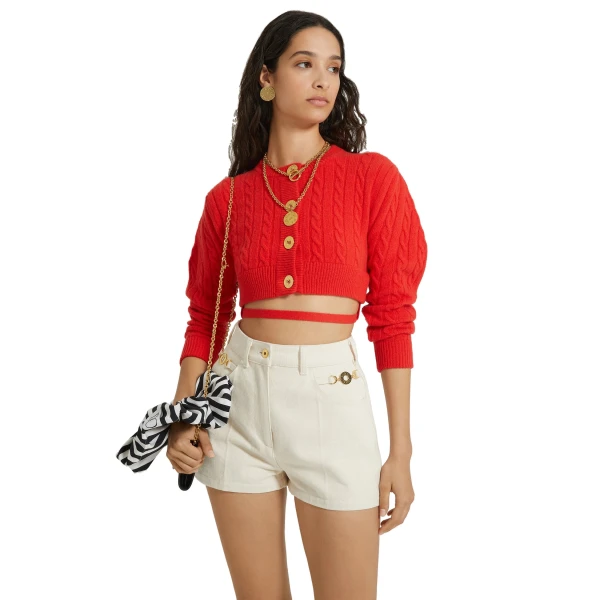 Mini shorts in Natural regenerated cotton denim - Image 3