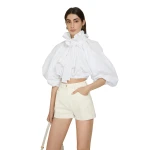 Patou Mini shorts in Natural regenerated cotton denim