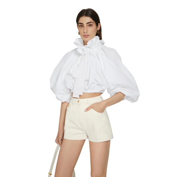 Patou Mini shorts in Natural regenerated cotton denim