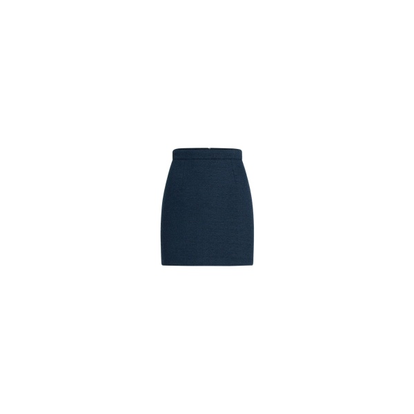 Patou Mini skirt in Navy Black lightweight organic cotton tweed