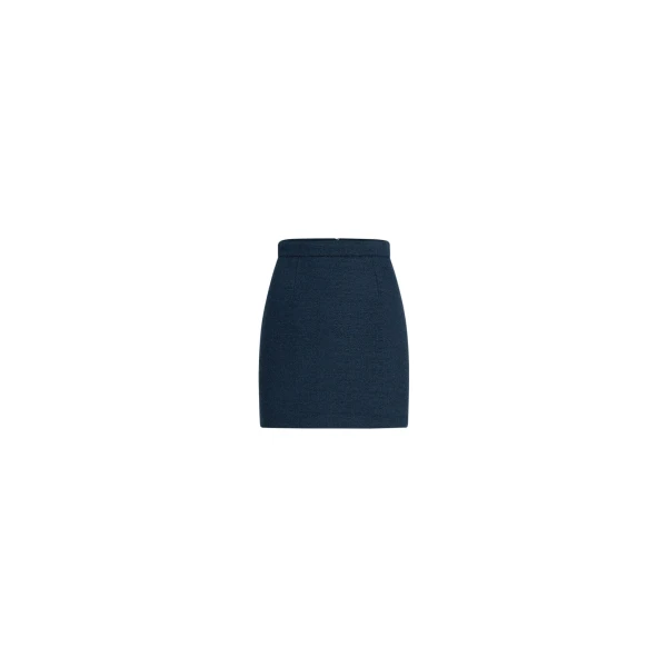 Patou Mini skirt in Navy Black lightweight organic cotton tweed