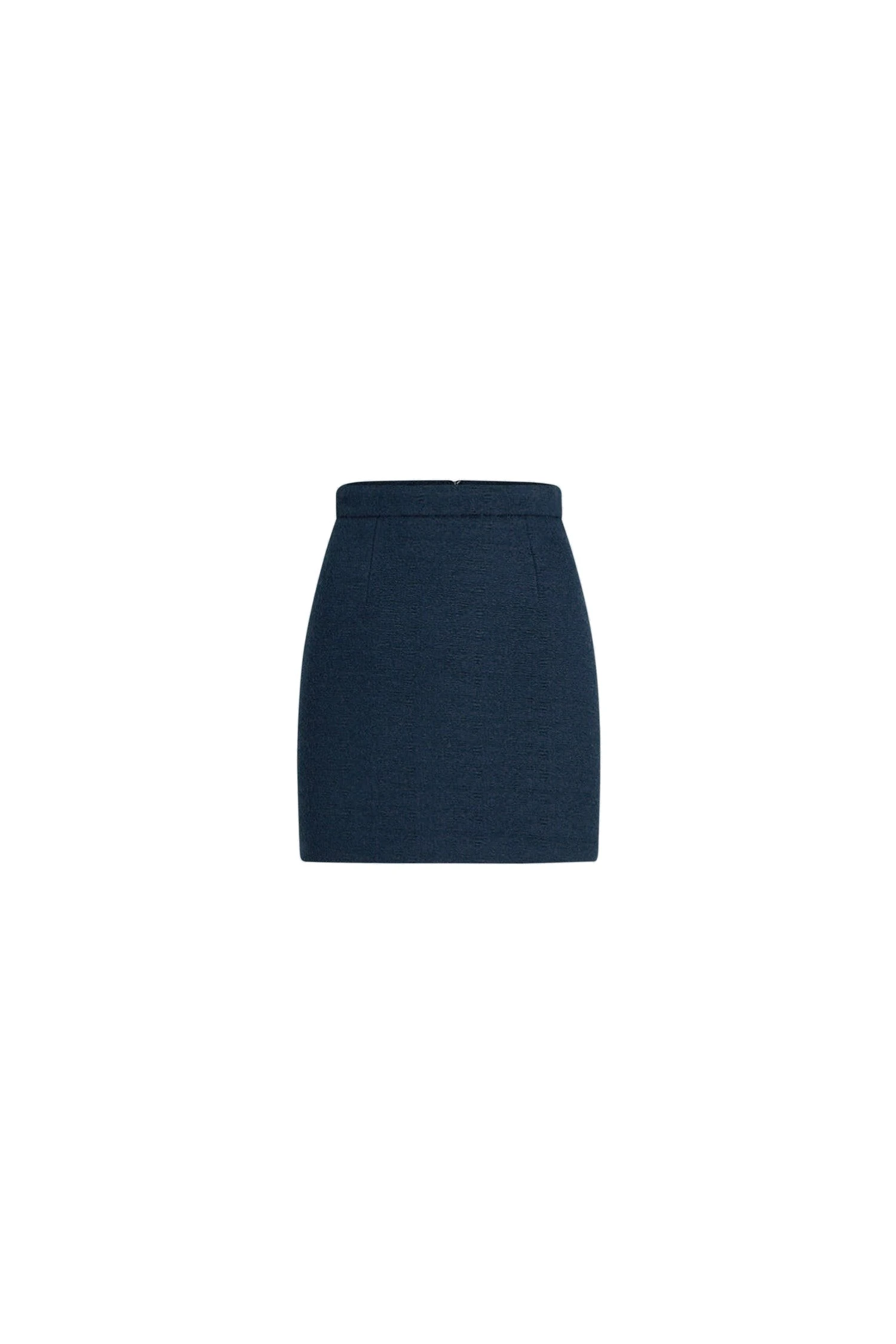 Patou Mini skirt in Navy Black lightweight organic cotton tweed | Skirts | Coveti Patou Mini skirt in Navy Black lightweight organic cotton tweed