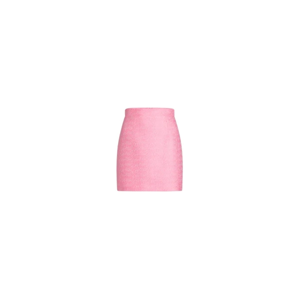 Patou Mini skirt in Primrose Pink lightweight organic cotton tweed