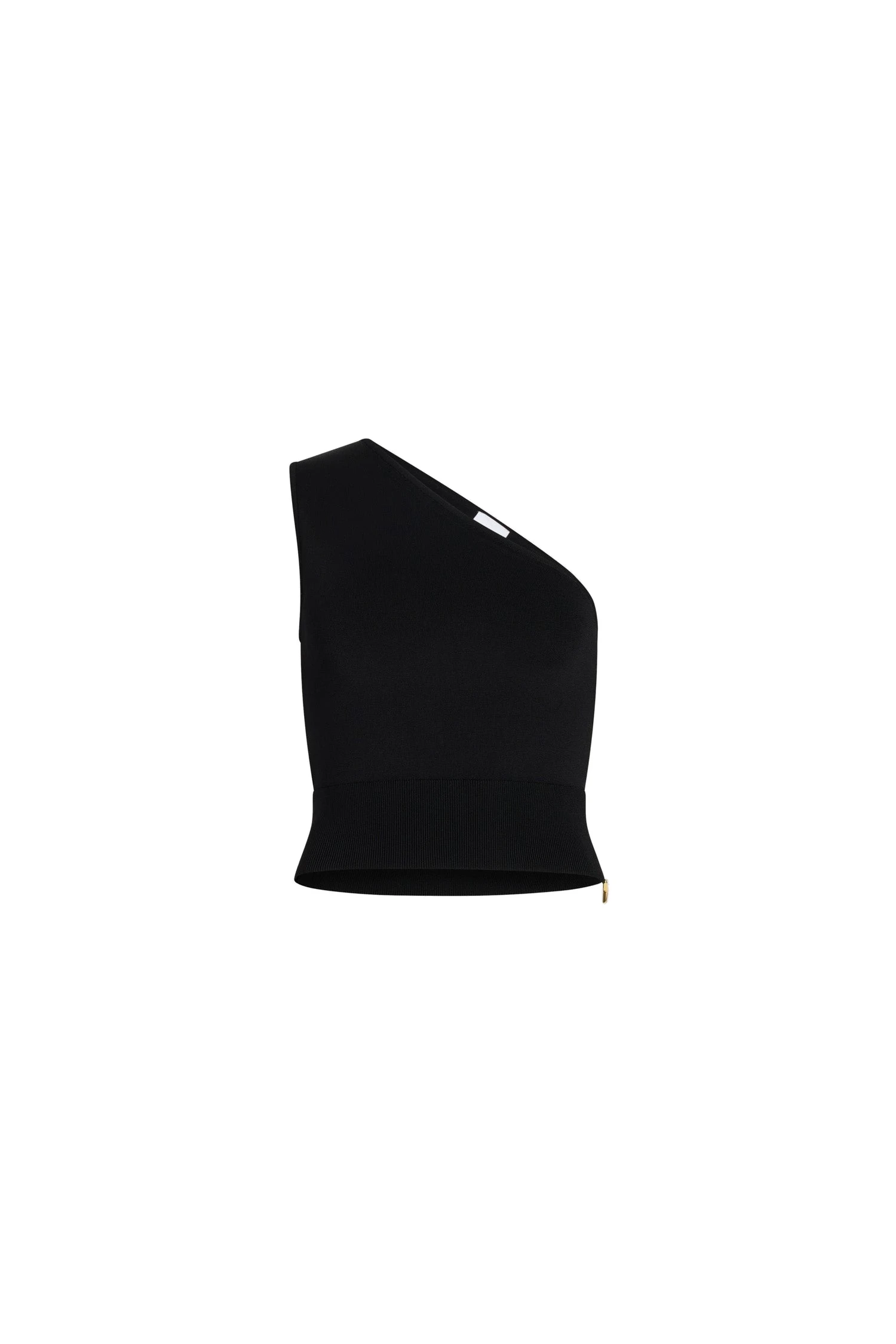 Patou One-shoulder knit top in technical crepe | Coveti Patou One-shoulder knit top in Black technical crepe