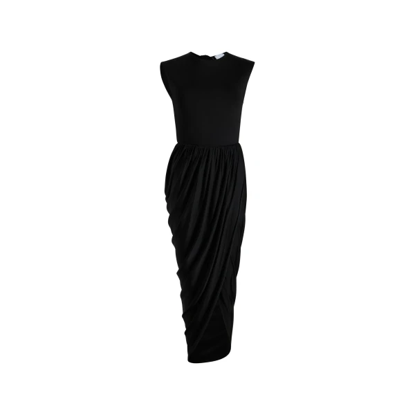 Patou Open back dress in Black stretch jersey