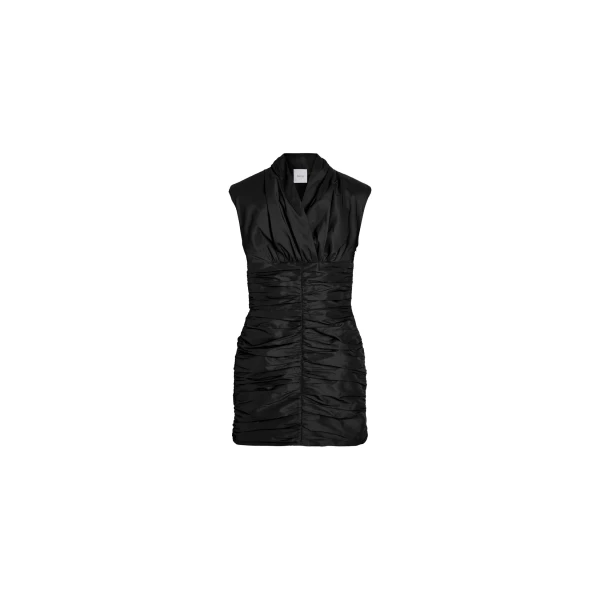 Patou Open back mini dress in Black recycled faille