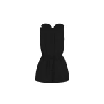 Patou Open back playsuit in Black recycled ottoman faille