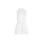 Patou Open back playsuit in White organic cotton poplin