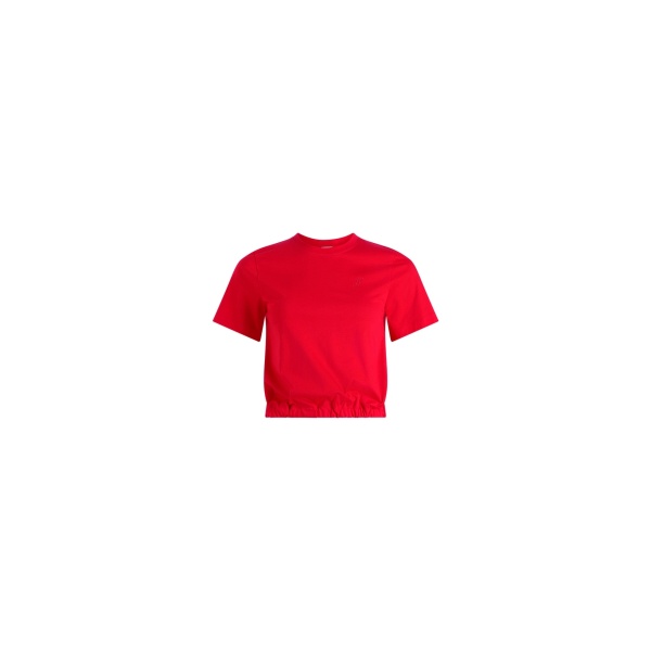 Patou Open back t-shirt in Lipstick Red organic cotton