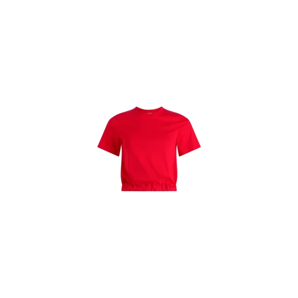 Patou Open back t-shirt in Lipstick Red organic cotton