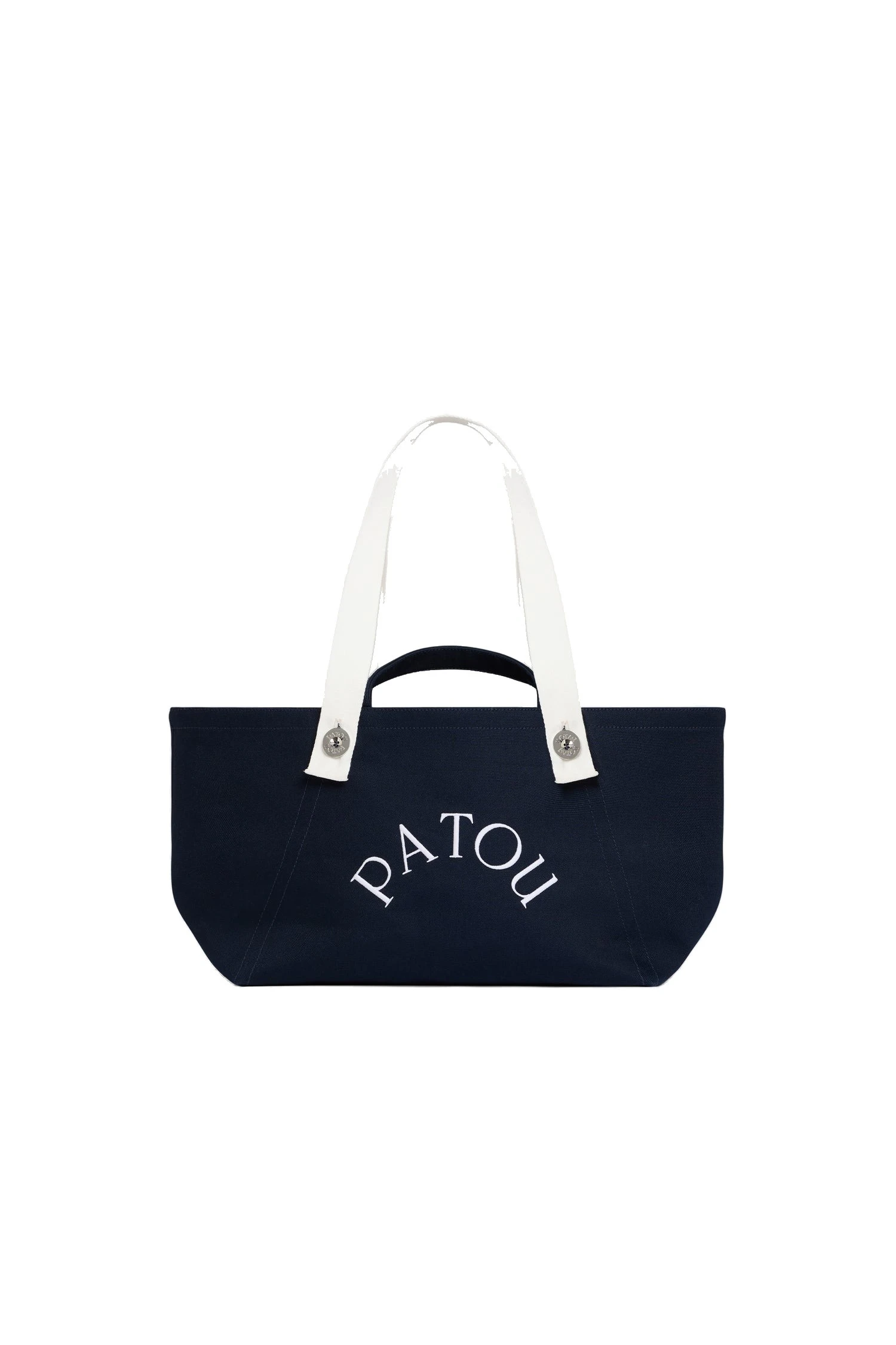 Patou Organic cotton GM trapeze tote bag | Coveti Patou Organic cotton GM trapeze tote bag in Deep Sea Blue