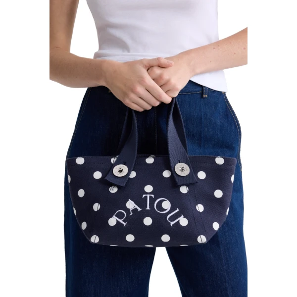 Organic cotton PM trapeze tote bag in Meteorite Blue - Image 3