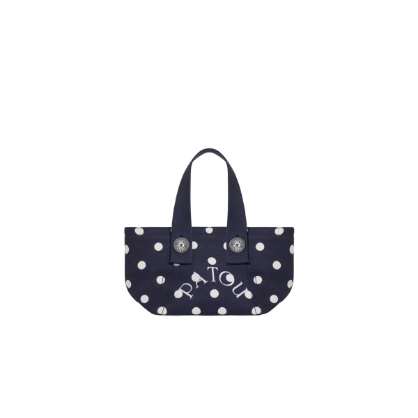 Patou Organic cotton PM trapeze tote bag in Meteorite Blue