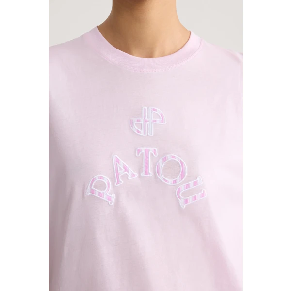 Organic cotton Patou JP poplin t-shirt in Candy Pink - Image 4