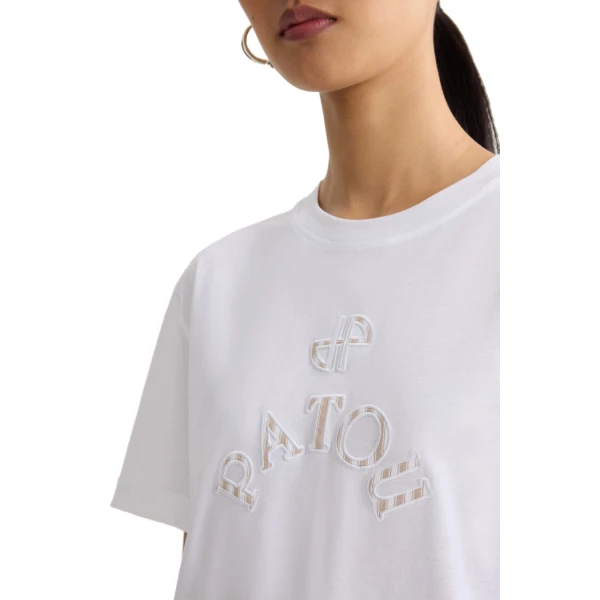 Organic cotton Patou JP poplin t-shirt in White - Image 4