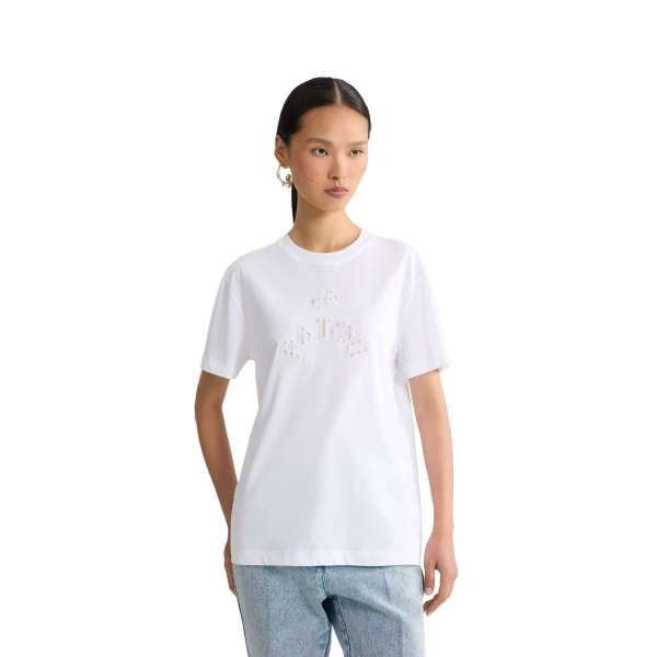 Organic cotton Patou JP poplin t-shirt in White - Image 5