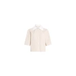 Patou Organic cotton contrast short sleeve shirt in Dolce Coffee Stripes