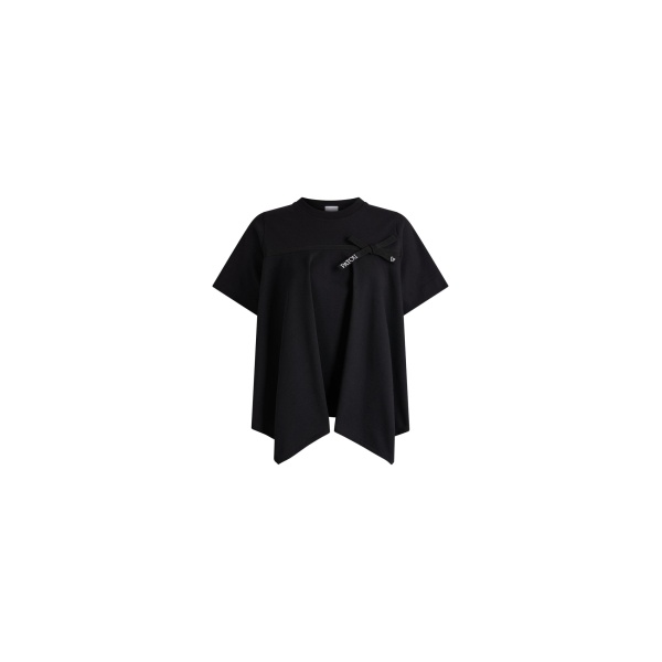 Patou Organic cotton draped T-shirt in Black