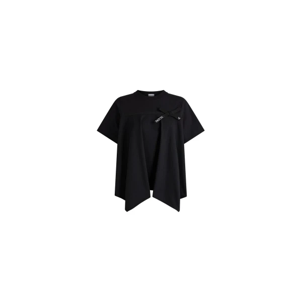 Patou Organic cotton draped T-shirt in Black