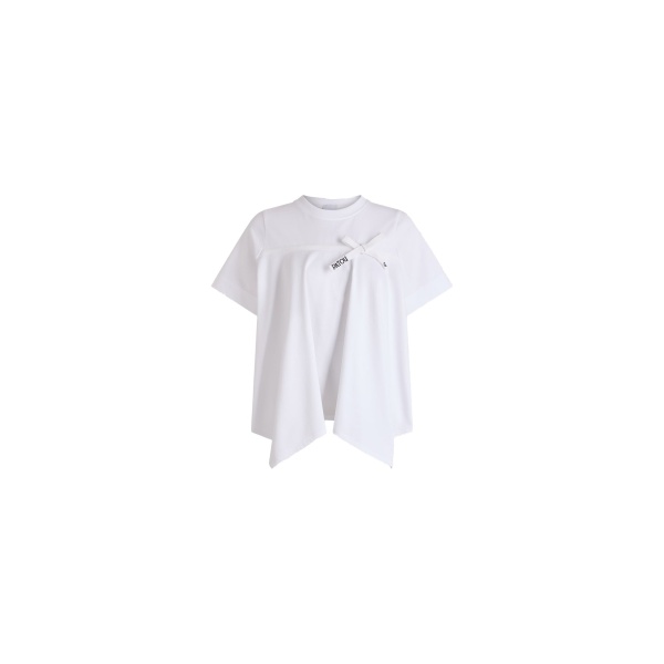 Patou Organic cotton draped T-shirt in White