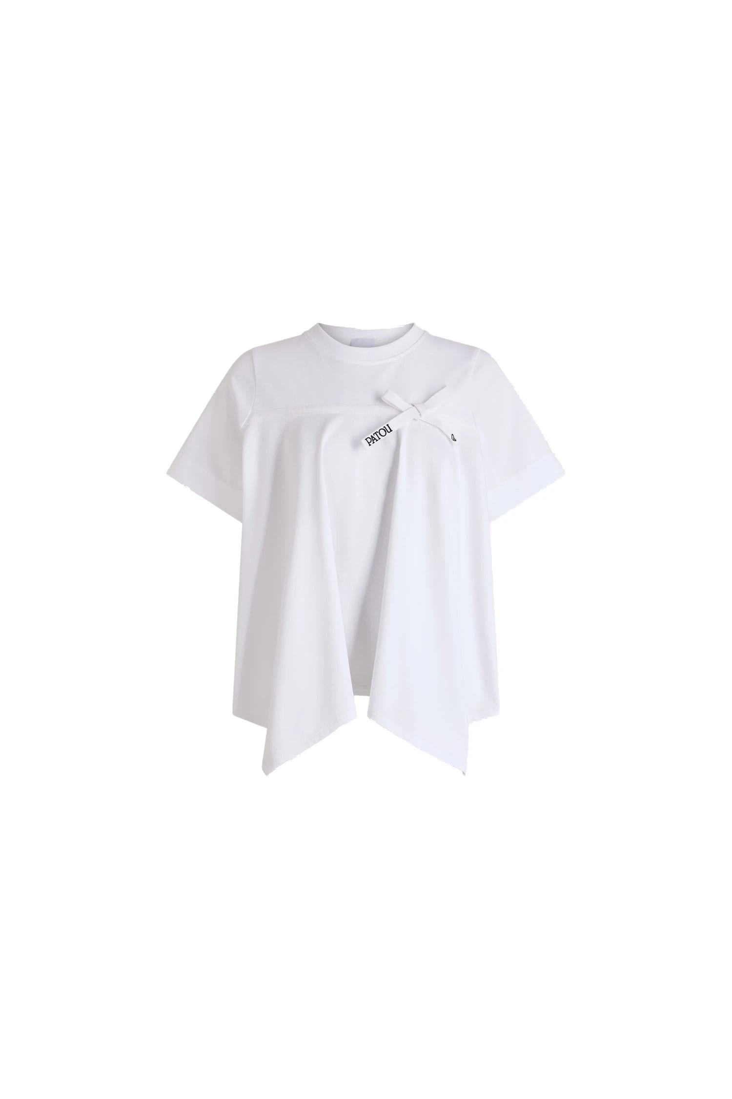 Patou Organic cotton draped T-shirt in White | Tops | Coveti Patou Organic cotton draped T-shirt in White