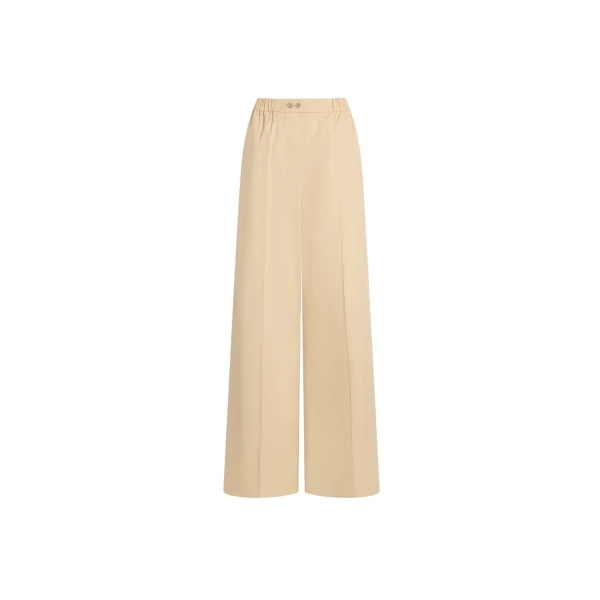 Organic cotton elasticated waist trousers in Safari Sand