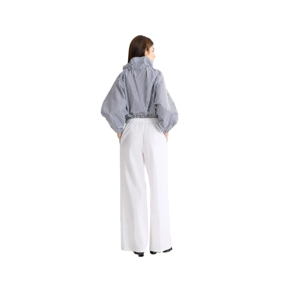 Organic cotton elasticated waist trousers in White - Image 3