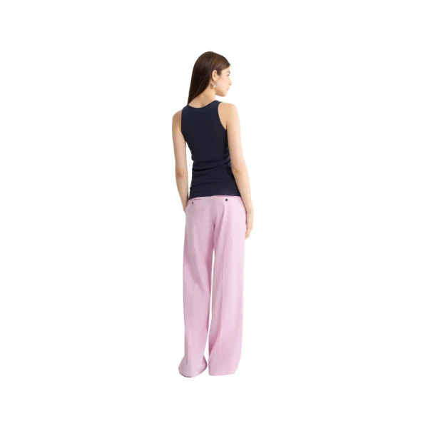 Organic cotton embroidered tank top in Deep Sea Blue - Image 3