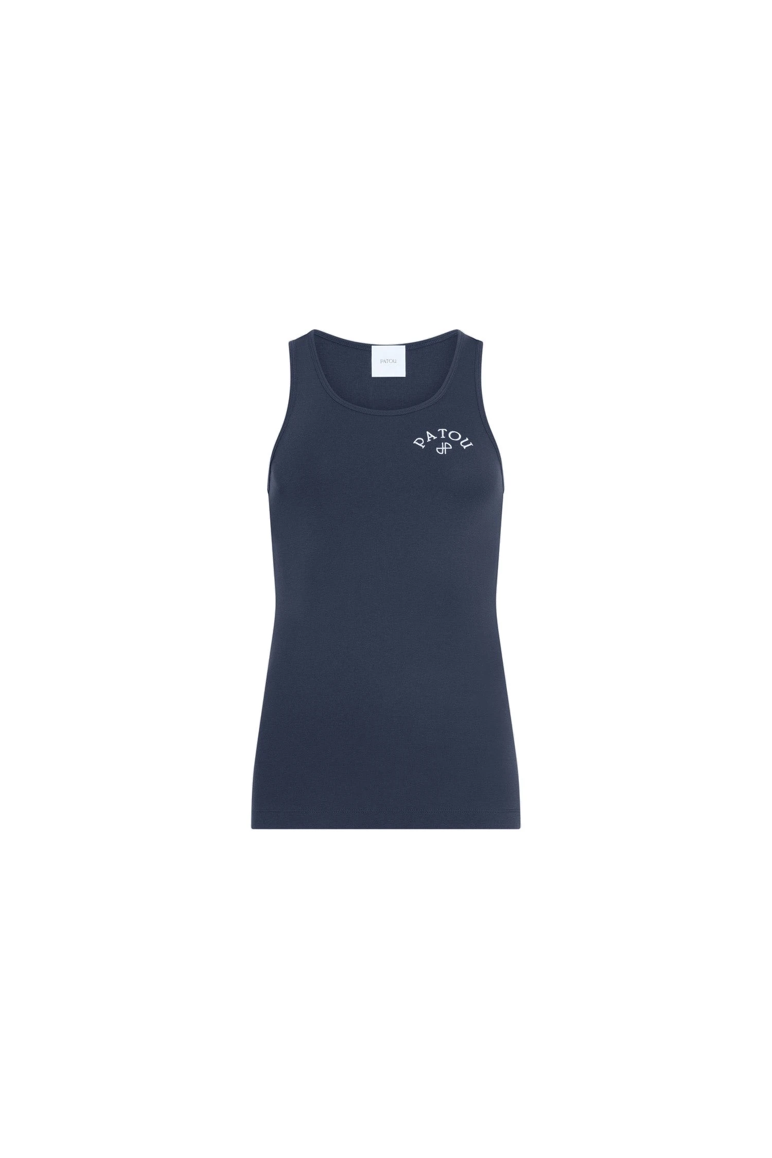 Patou Organic cotton embroidered tank top in Deep Sea Blue | Tops | Coveti Patou Organic cotton embroidered tank top in Deep Sea Blue
